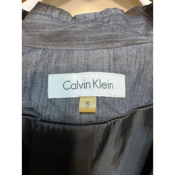 Calvin Klein Women's Blazer Suit Jacket Size S Denim Stretch 3/4 Sleeve Career - Picture 3 of 11